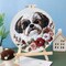 DIY Punch Needle Kit – Shih Tzu Dog & Flowers Embroidery Set for Beginners with Hoop, 20x20cm Handmade Wall Art Craft for Stress Relief and Home Decor